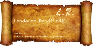 Landauer Renátó névjegykártya